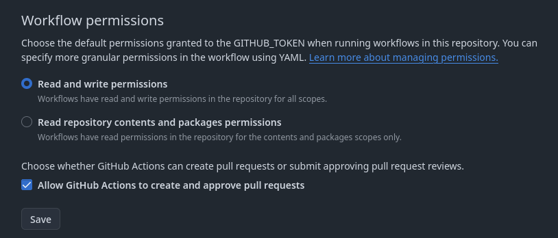 Workflow permissions